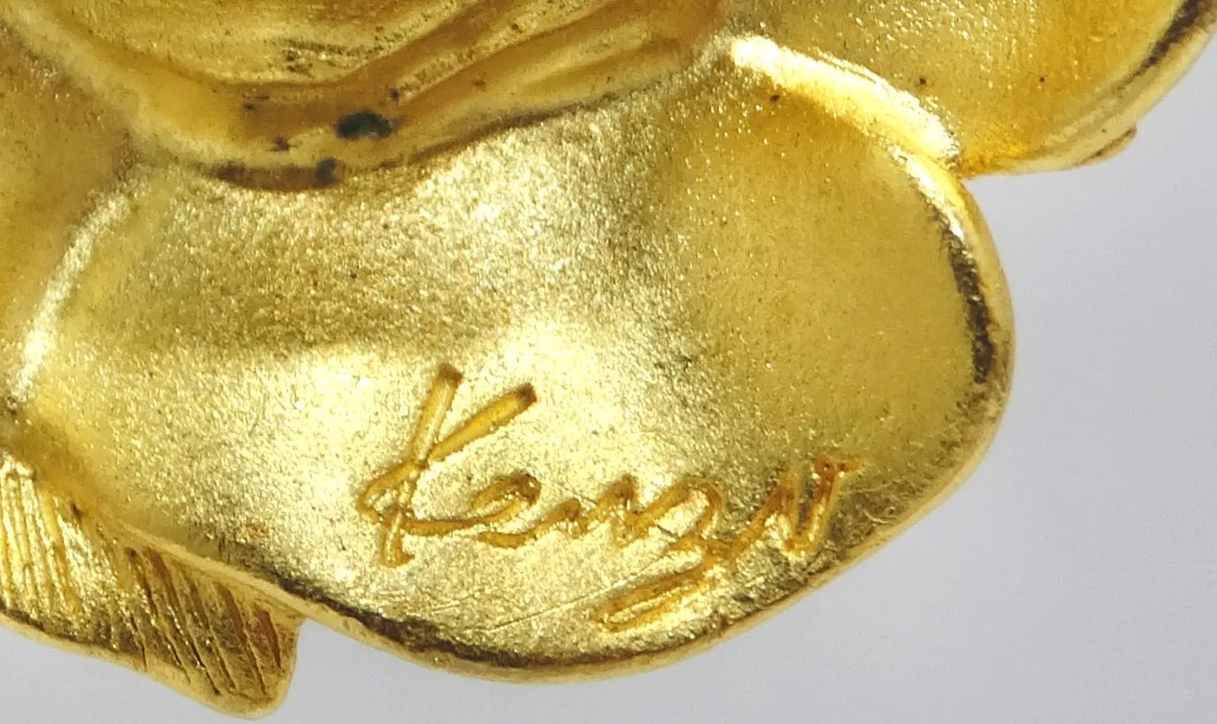 Kenzo Gold Flower Earrings