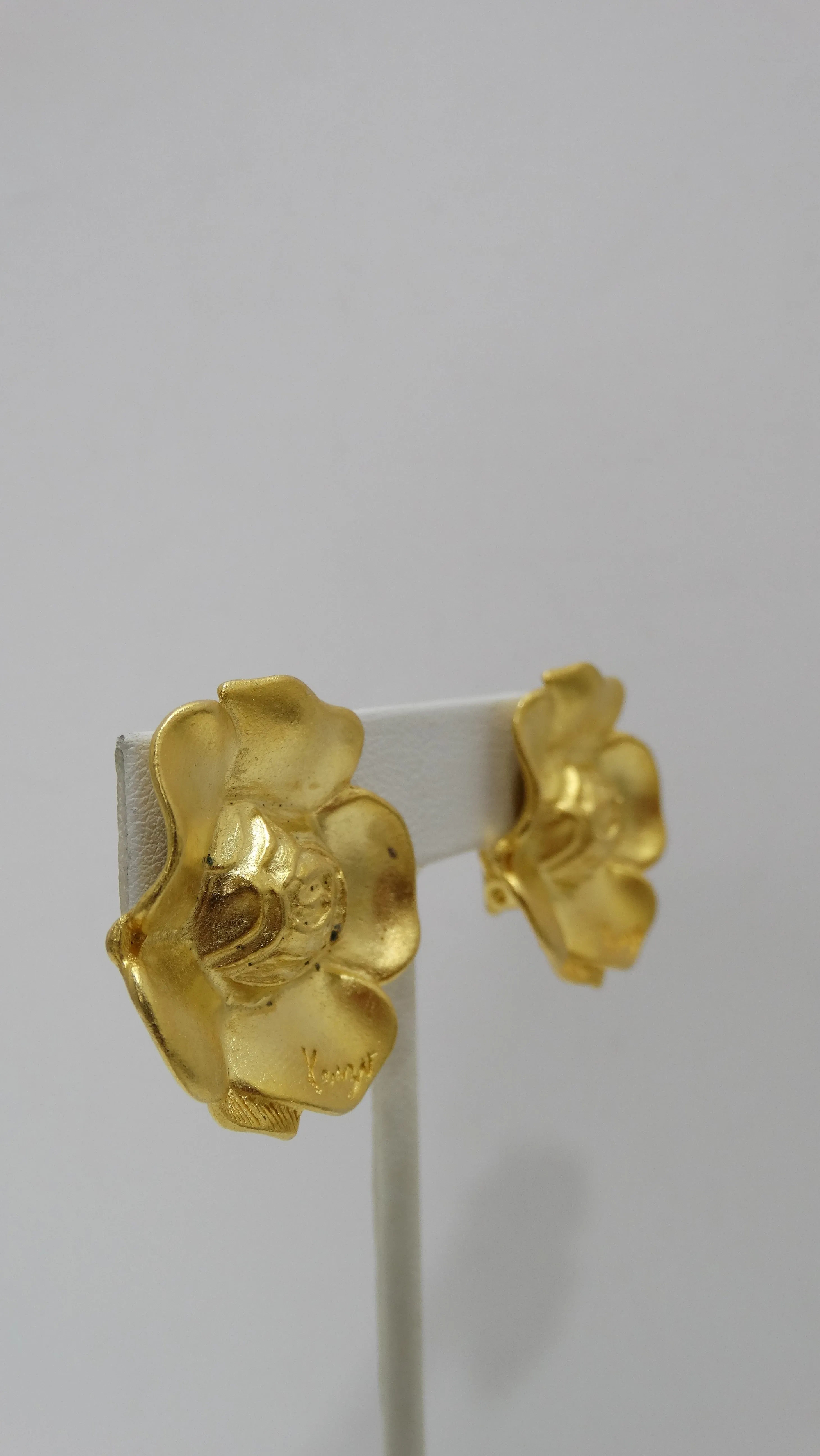 Kenzo Gold Flower Earrings