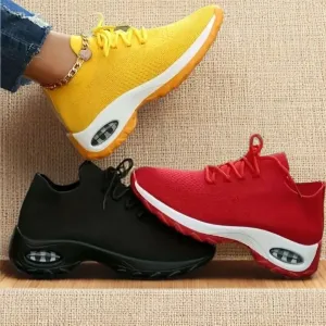 Lace Up Color Mesh Breathable Athletic