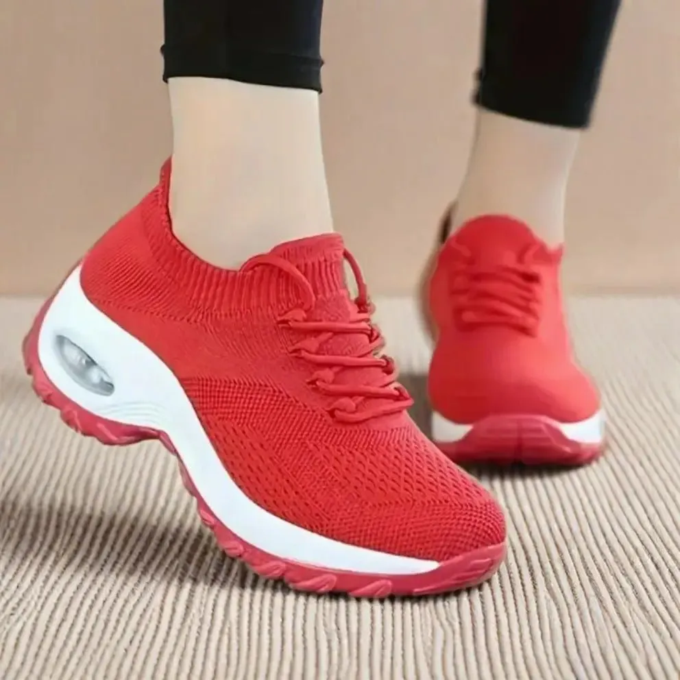 Lace Up Color Mesh Breathable Athletic