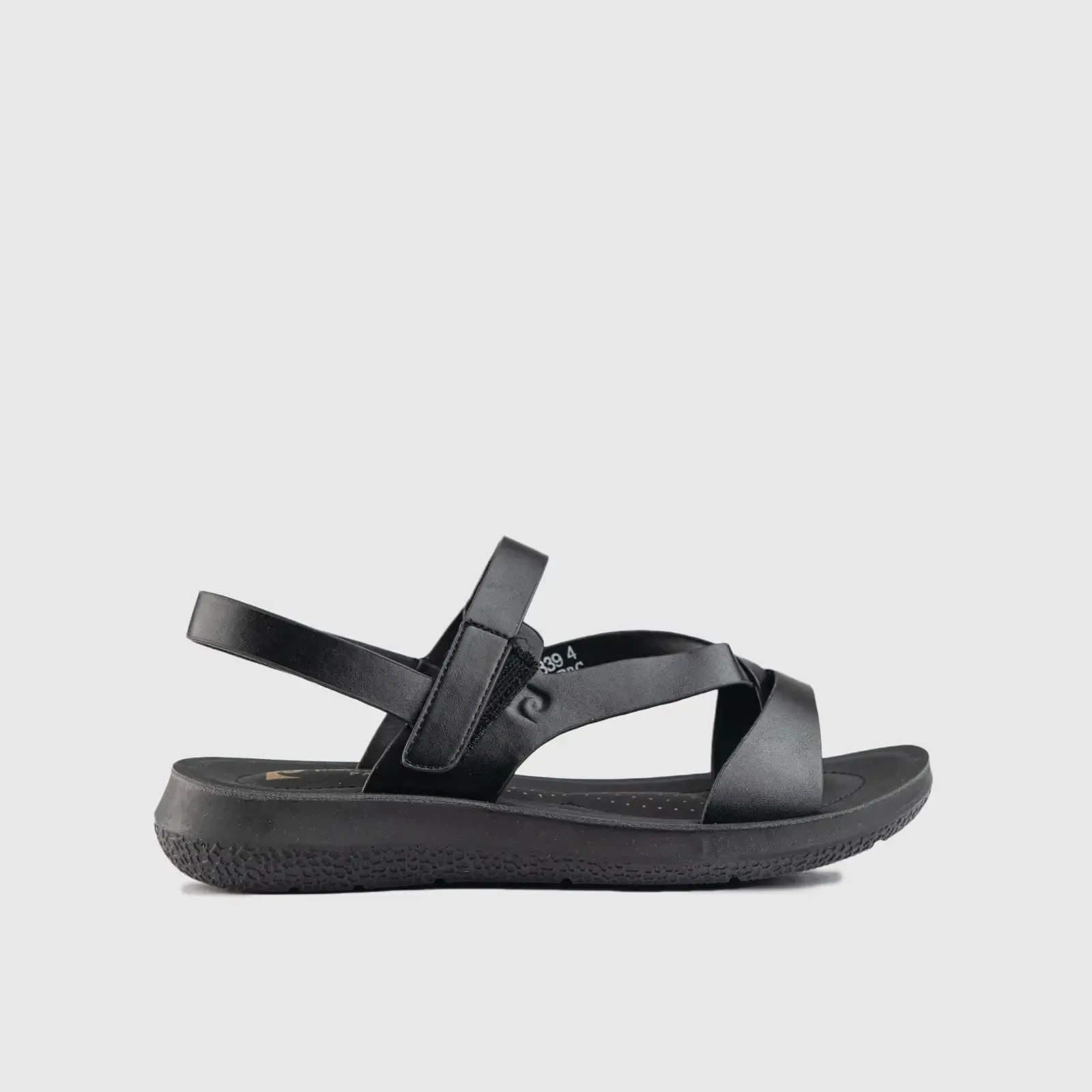 Ladies Strap Sandal Black 10339