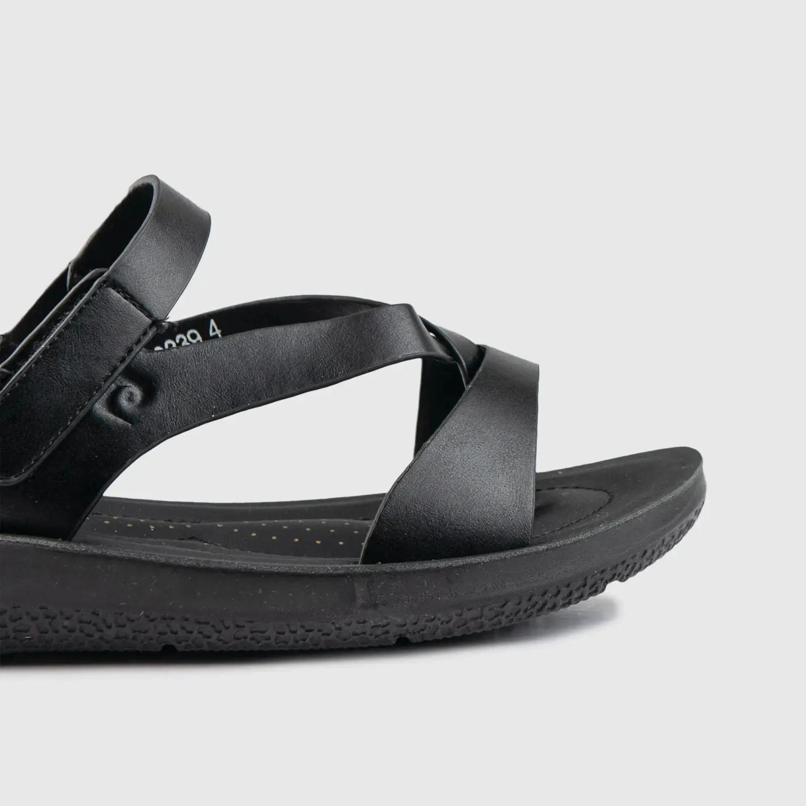 Ladies Strap Sandal Black 10339