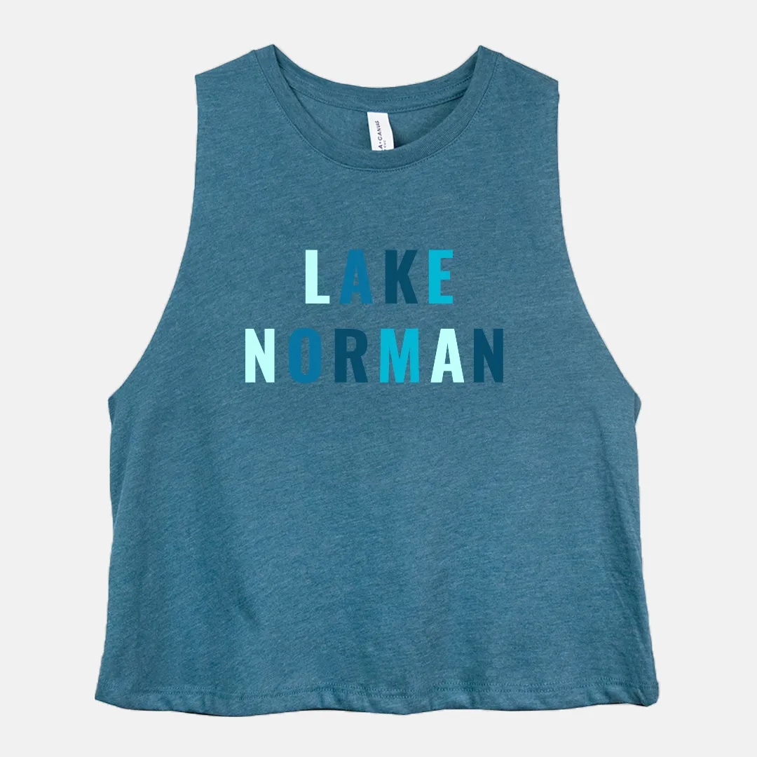 Lake Norman- BLUE Cropped Tank