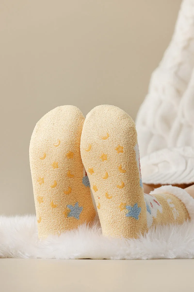 Lamb Velvet Socks Women's Winter Sleep Socks Silicone Non-Slip Floor Socks Christmas Red Socks