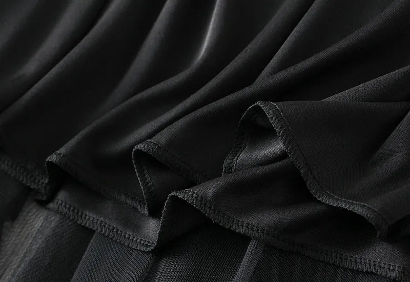 Layered Irregular Tulle Maxi Skirt with Elastic Waist