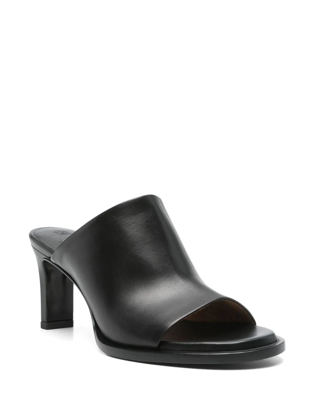 Leather heel mules