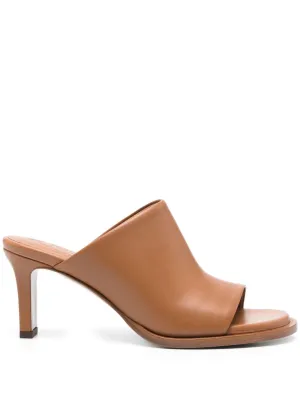 Leather heel mules