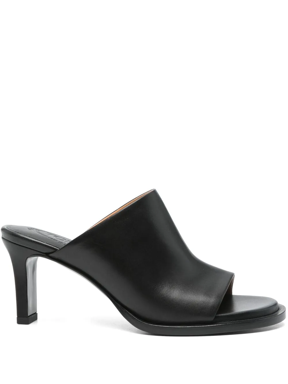 Leather heel mules