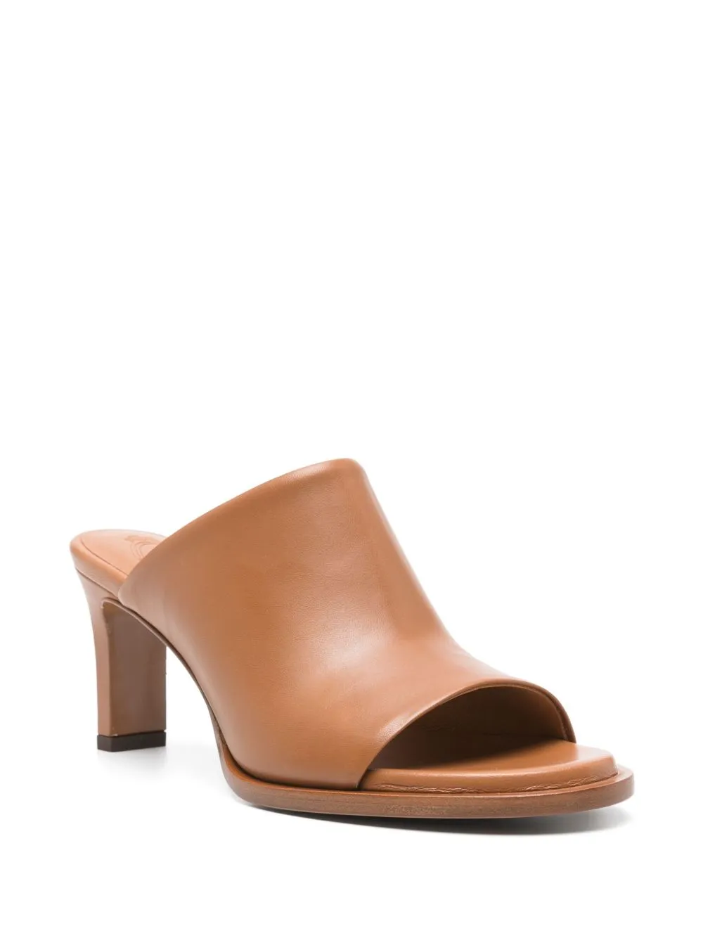 Leather heel mules