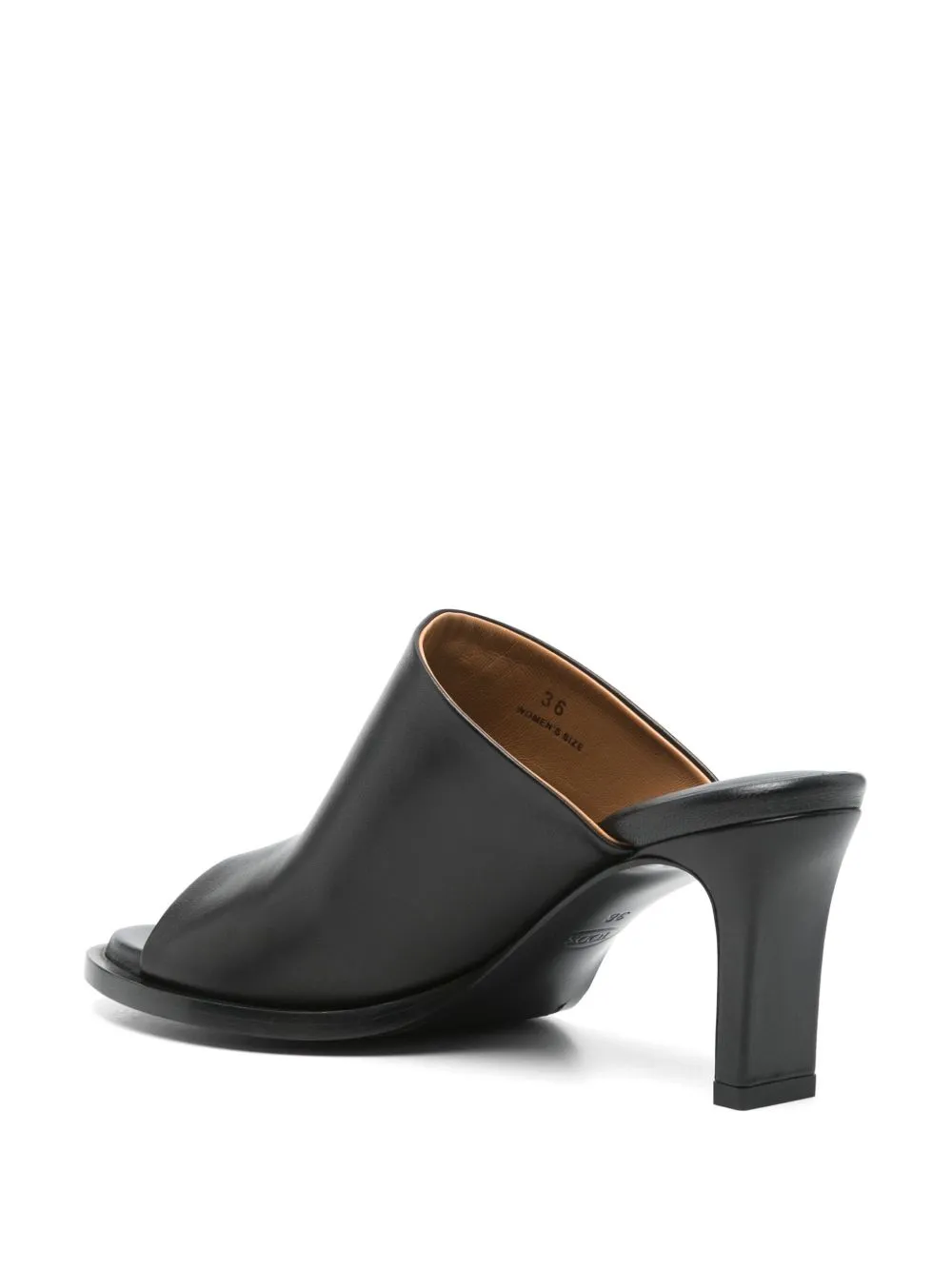 Leather heel mules
