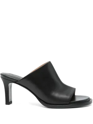 Leather heel mules
