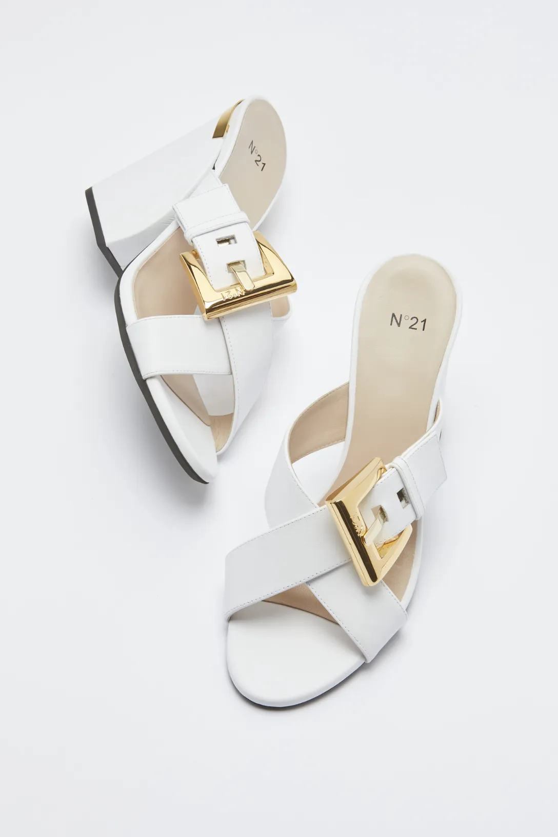 Leather Sandals | White