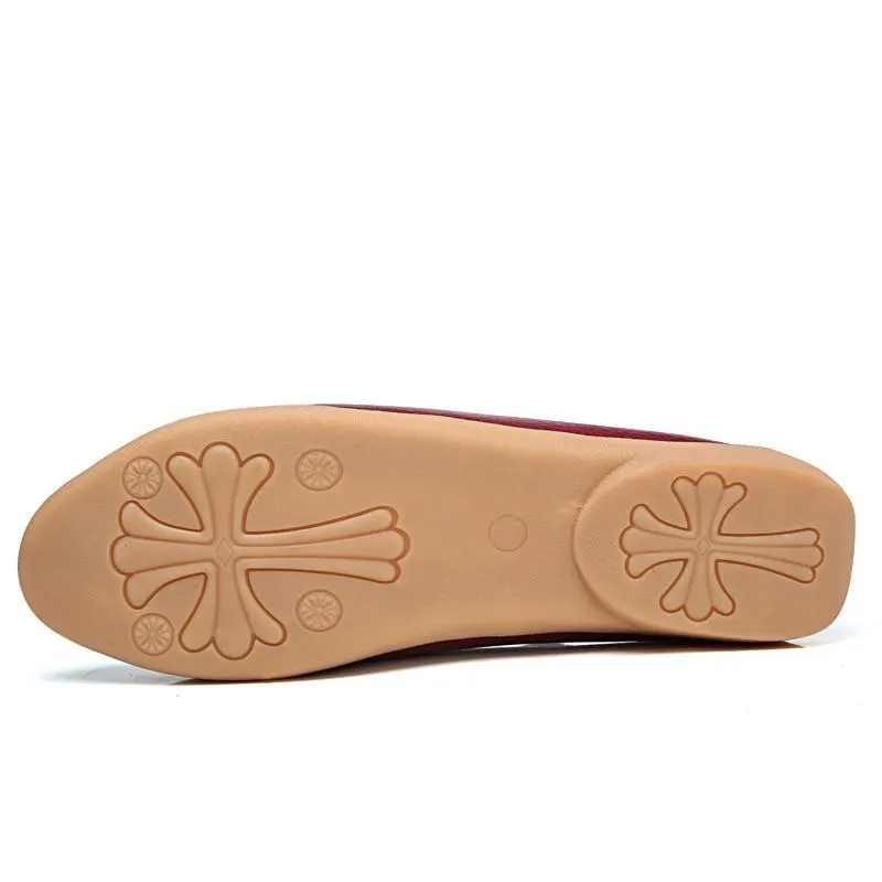 Leather Shoes Women Flats Fashion Soft Causal Moccasins Women Shoes