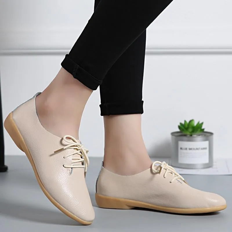Leather Shoes Women Flats Fashion Soft Causal Moccasins Women Shoes