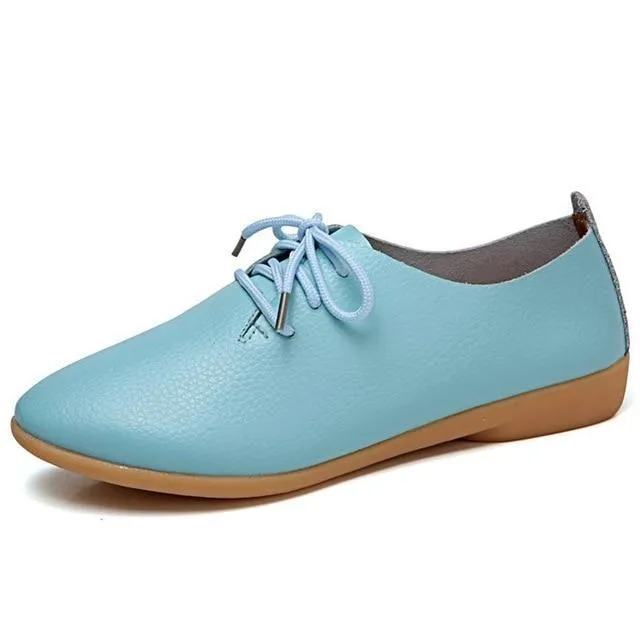 Leather Shoes Women Flats Fashion Soft Causal Moccasins Women Shoes