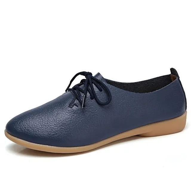 Leather Shoes Women Flats Fashion Soft Causal Moccasins Women Shoes
