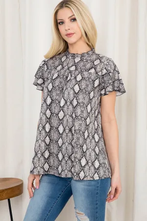 Leopard  Butterfly Sleeve Top | S-XL