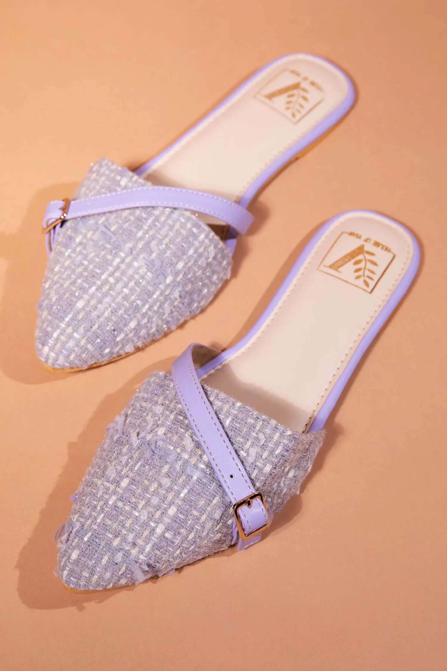 Lilac Loom Mules