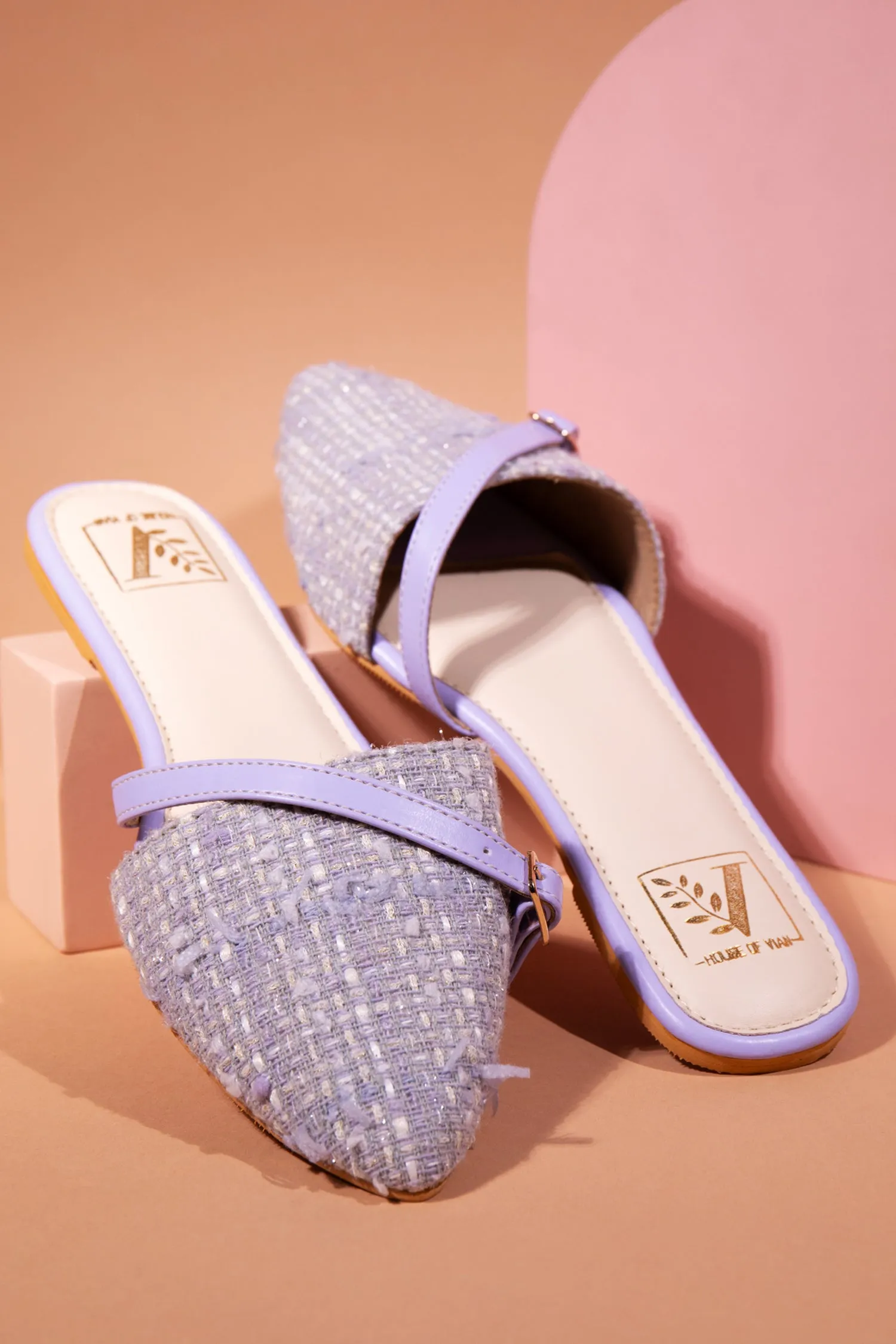 Lilac Loom Mules