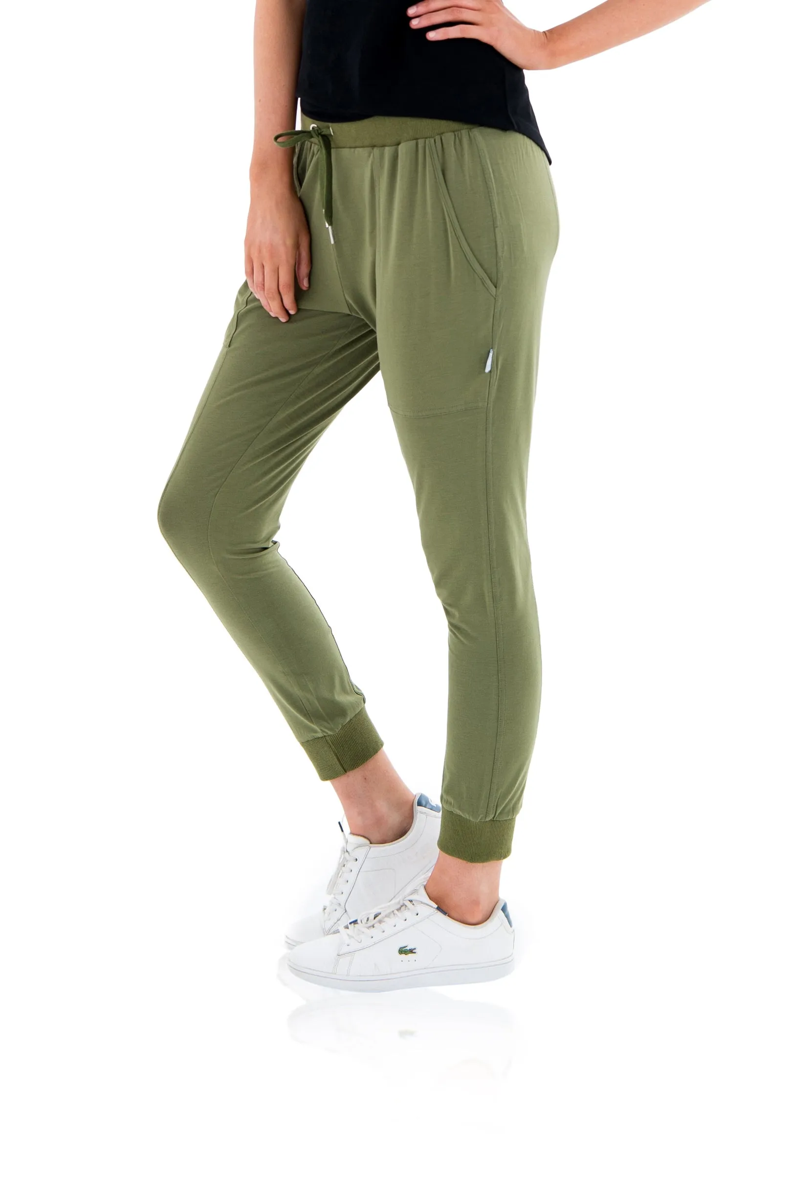 LILLY LOUNGE CAPRI PANT - ARMY GREEN