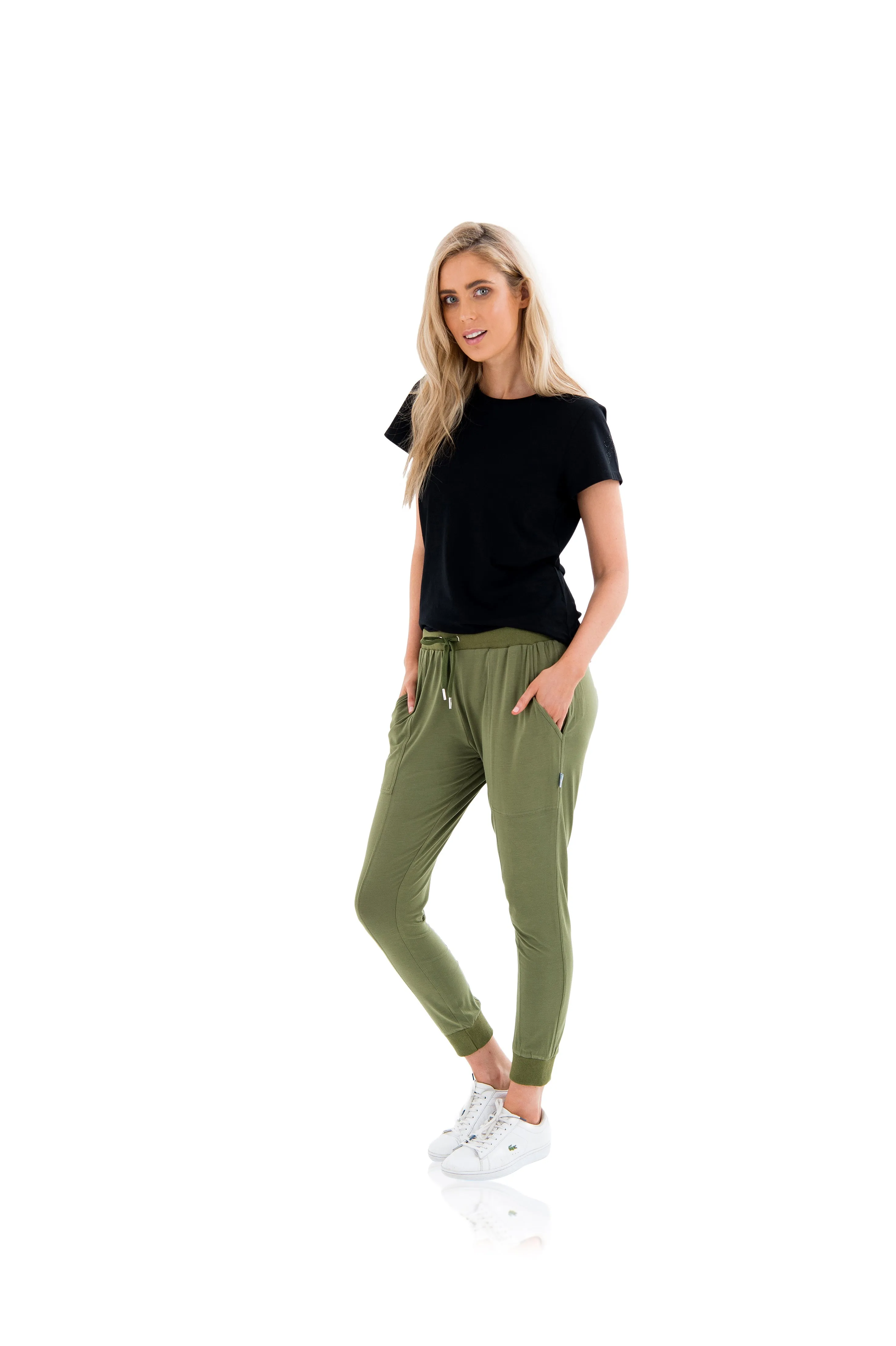 LILLY LOUNGE CAPRI PANT - ARMY GREEN
