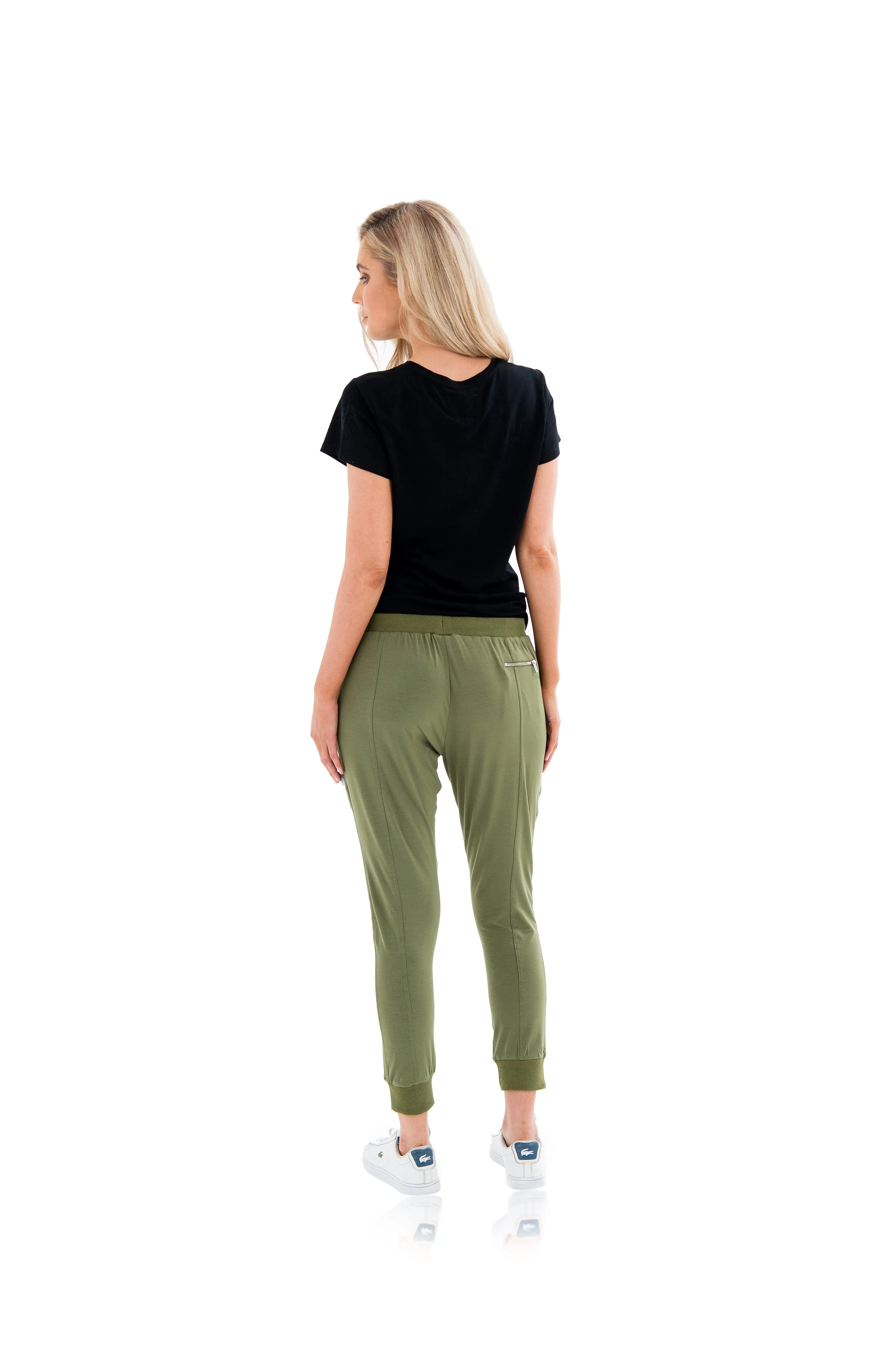 LILLY LOUNGE CAPRI PANT - ARMY GREEN