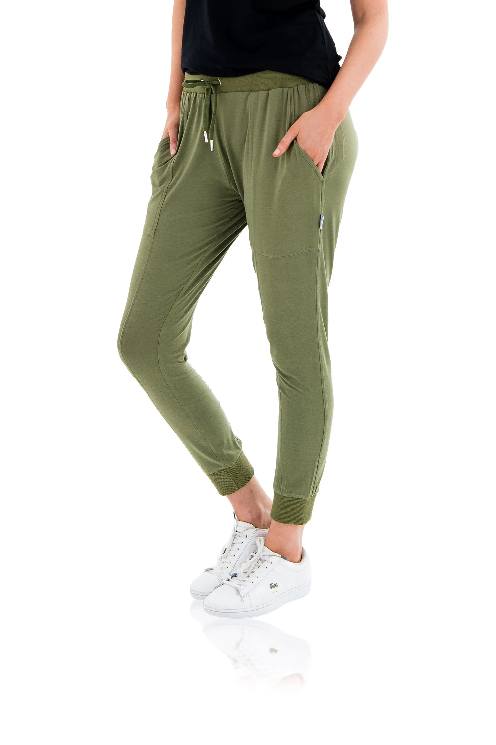 LILLY LOUNGE CAPRI PANT - ARMY GREEN