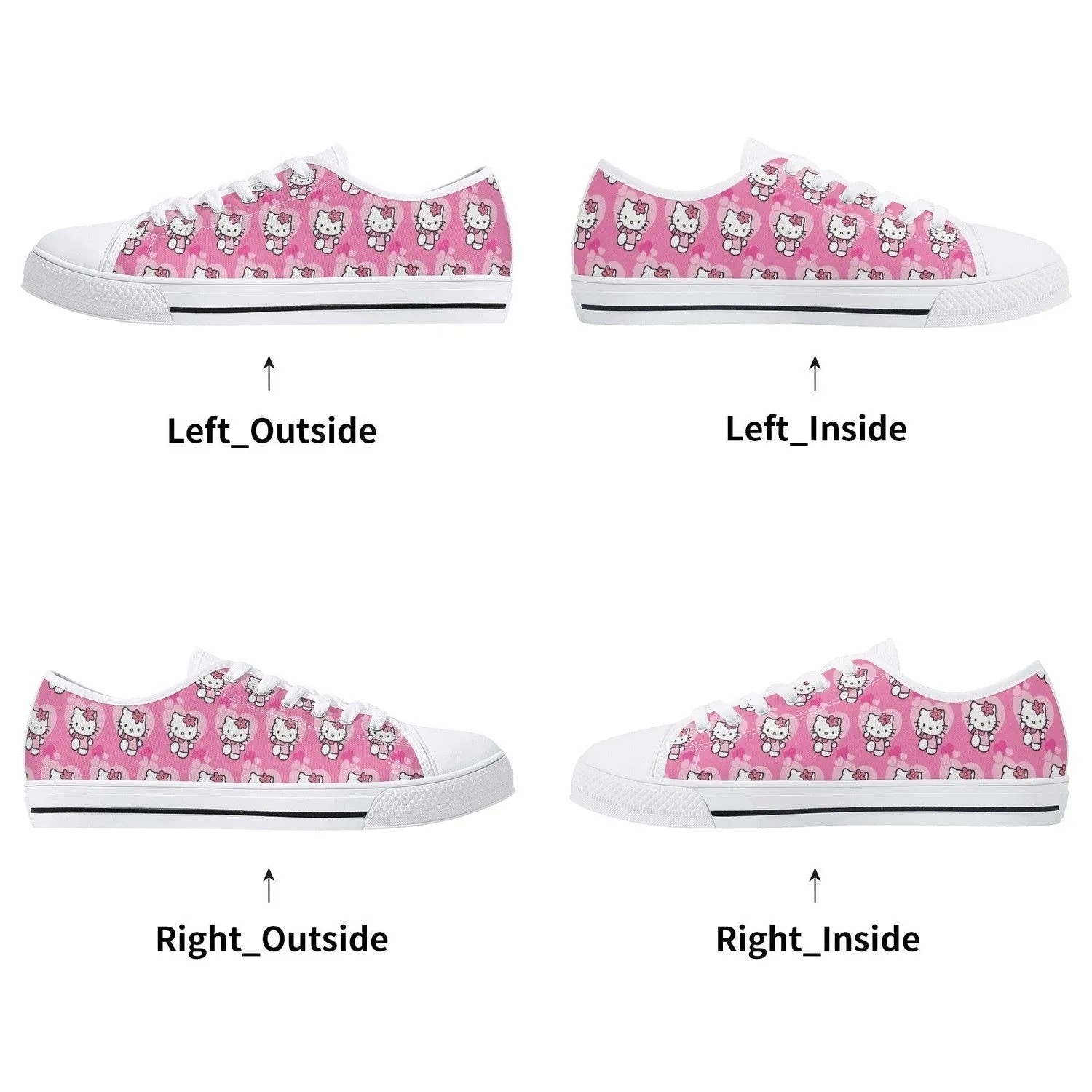 Little Kitty Womens Low Top Canvas Shoes