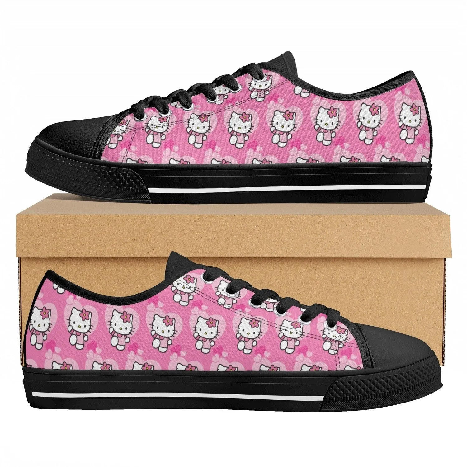 Little Kitty Womens Low Top Canvas Shoes