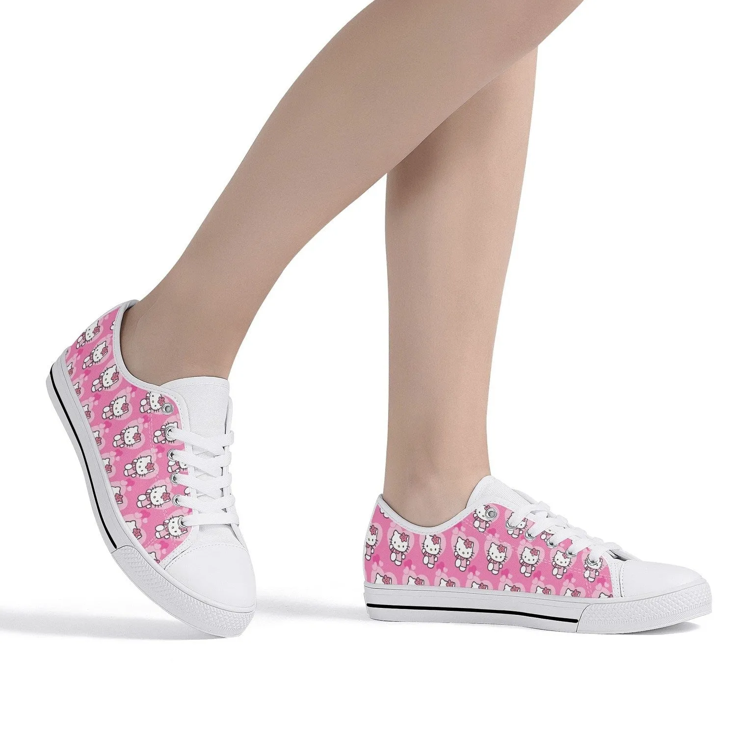 Little Kitty Womens Low Top Canvas Shoes