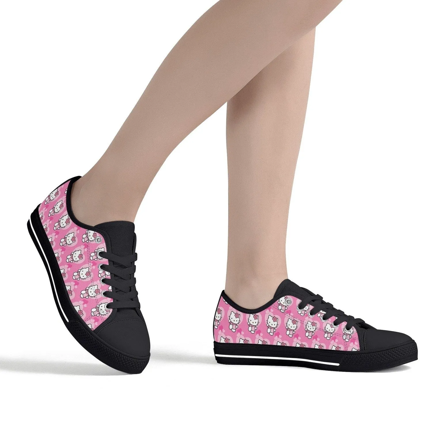 Little Kitty Womens Low Top Canvas Shoes