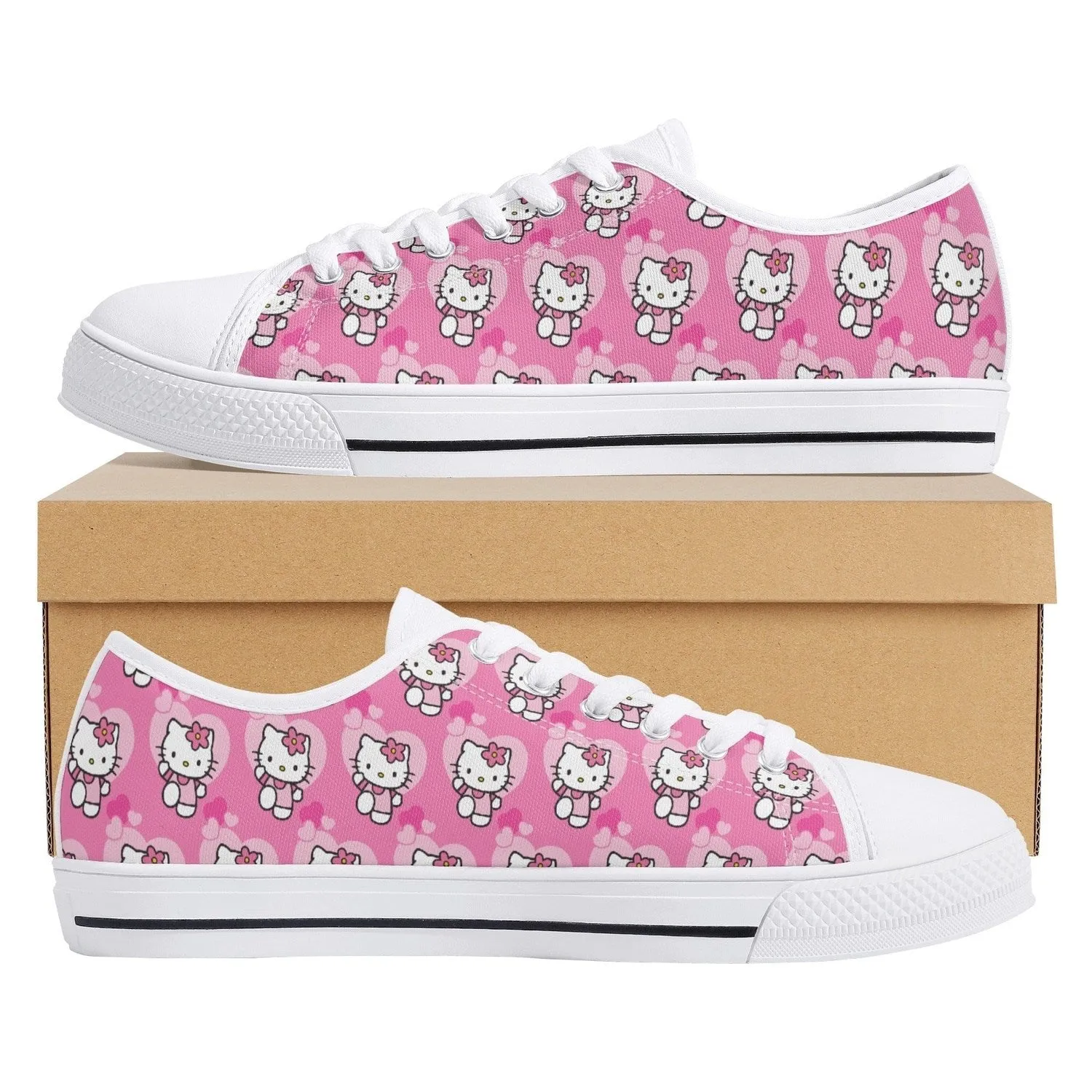 Little Kitty Womens Low Top Canvas Shoes
