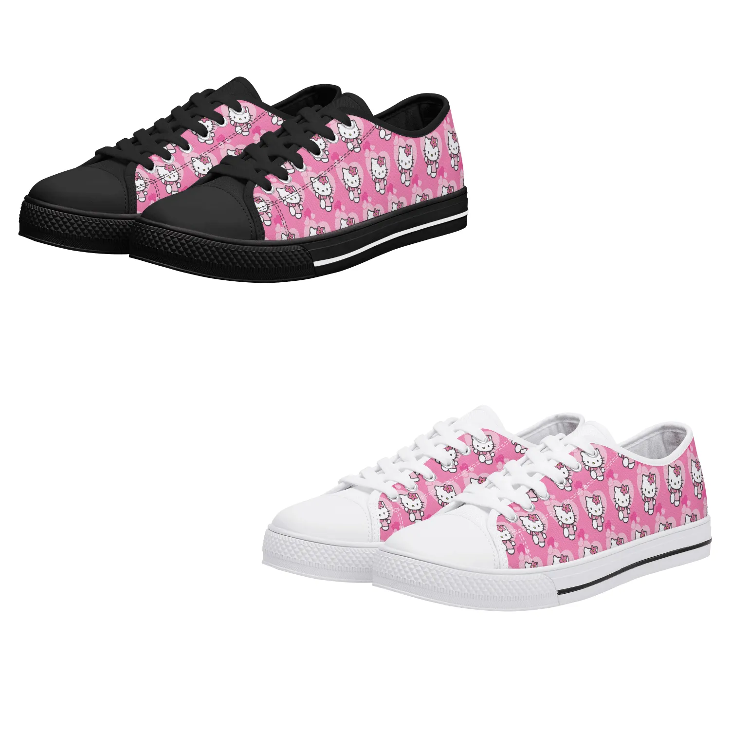 Little Kitty Womens Low Top Canvas Shoes