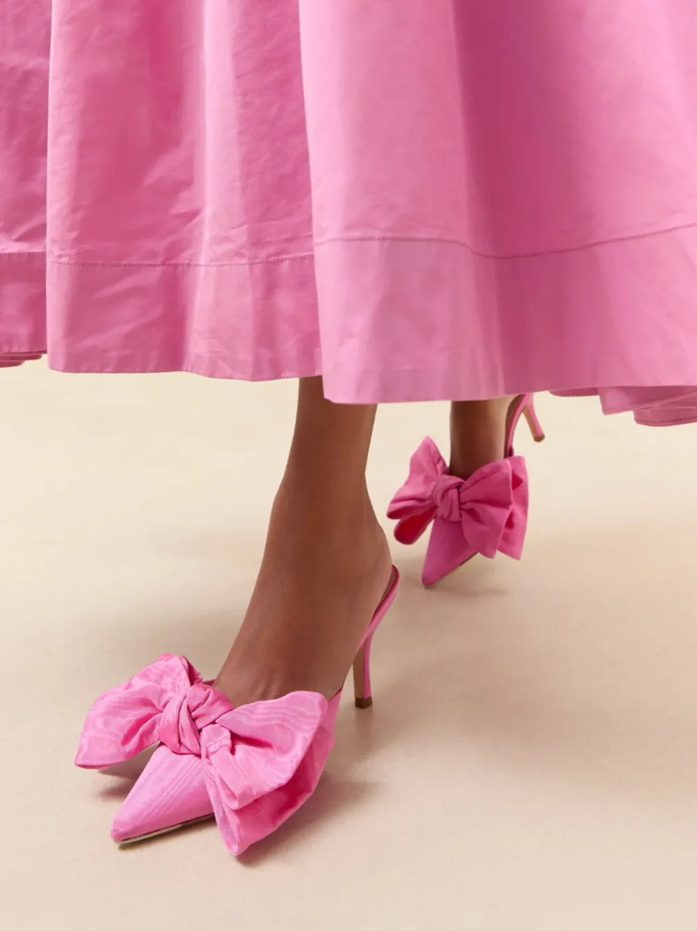 Loeffler Randall Margot Rose Moiré Bow Mule
