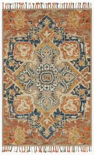 Loloi Rugs Zharah Collection - ZR-10 Rust/Blue