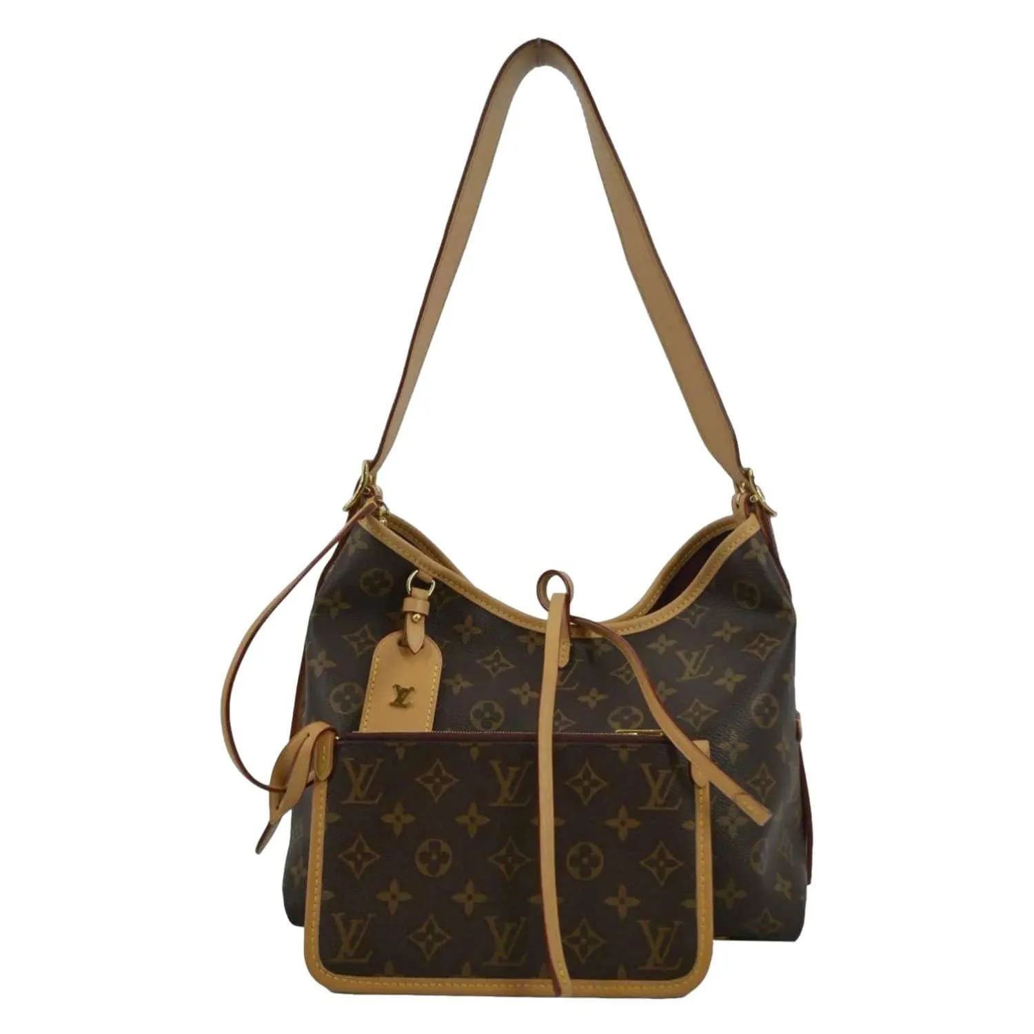 LOUIS VUITTON Carryall PM Monogram Canvas Shoulder Bag Brown