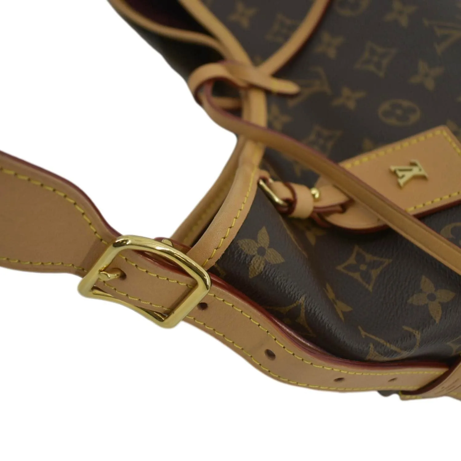 LOUIS VUITTON Carryall PM Monogram Canvas Shoulder Bag Brown
