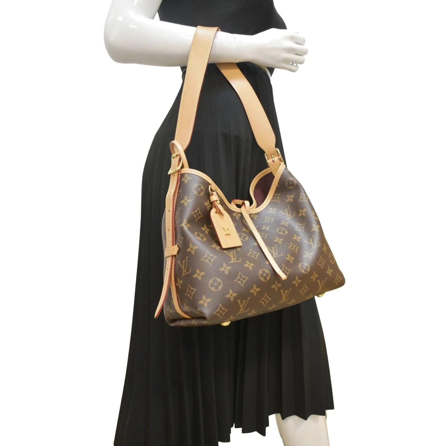 LOUIS VUITTON Carryall PM Monogram Canvas Shoulder Bag Brown