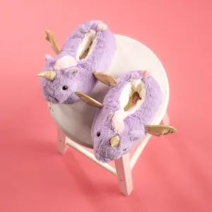 Lulabay girls unicorn faux fur slippers