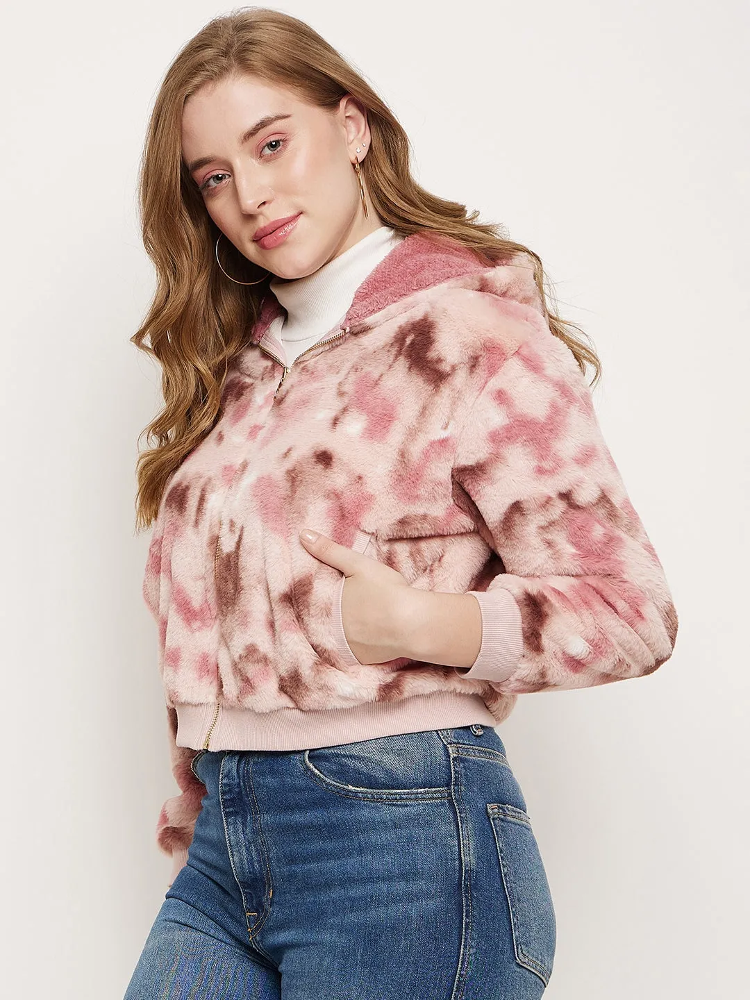 Madame Blush Fleece Tie-Dye Hooded Sweatshirt