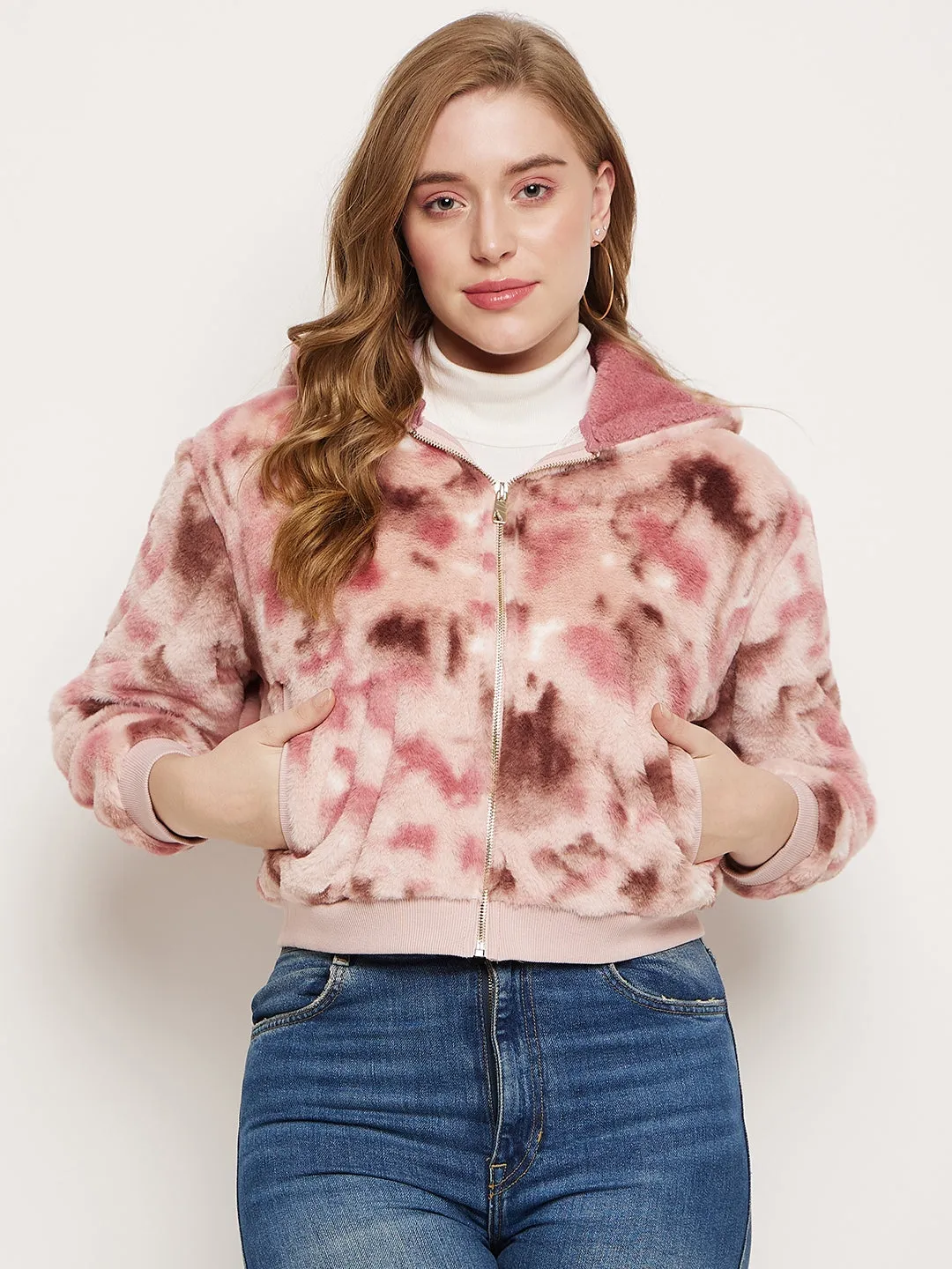Madame Blush Fleece Tie-Dye Hooded Sweatshirt
