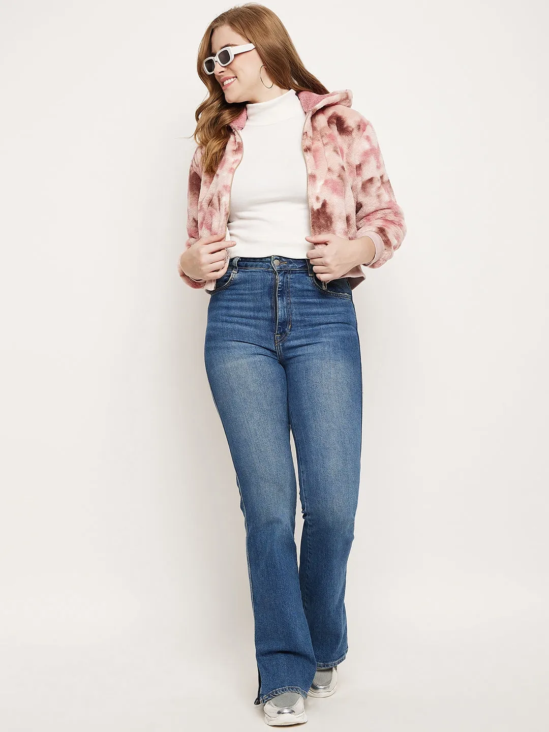 Madame Blush Fleece Tie-Dye Hooded Sweatshirt