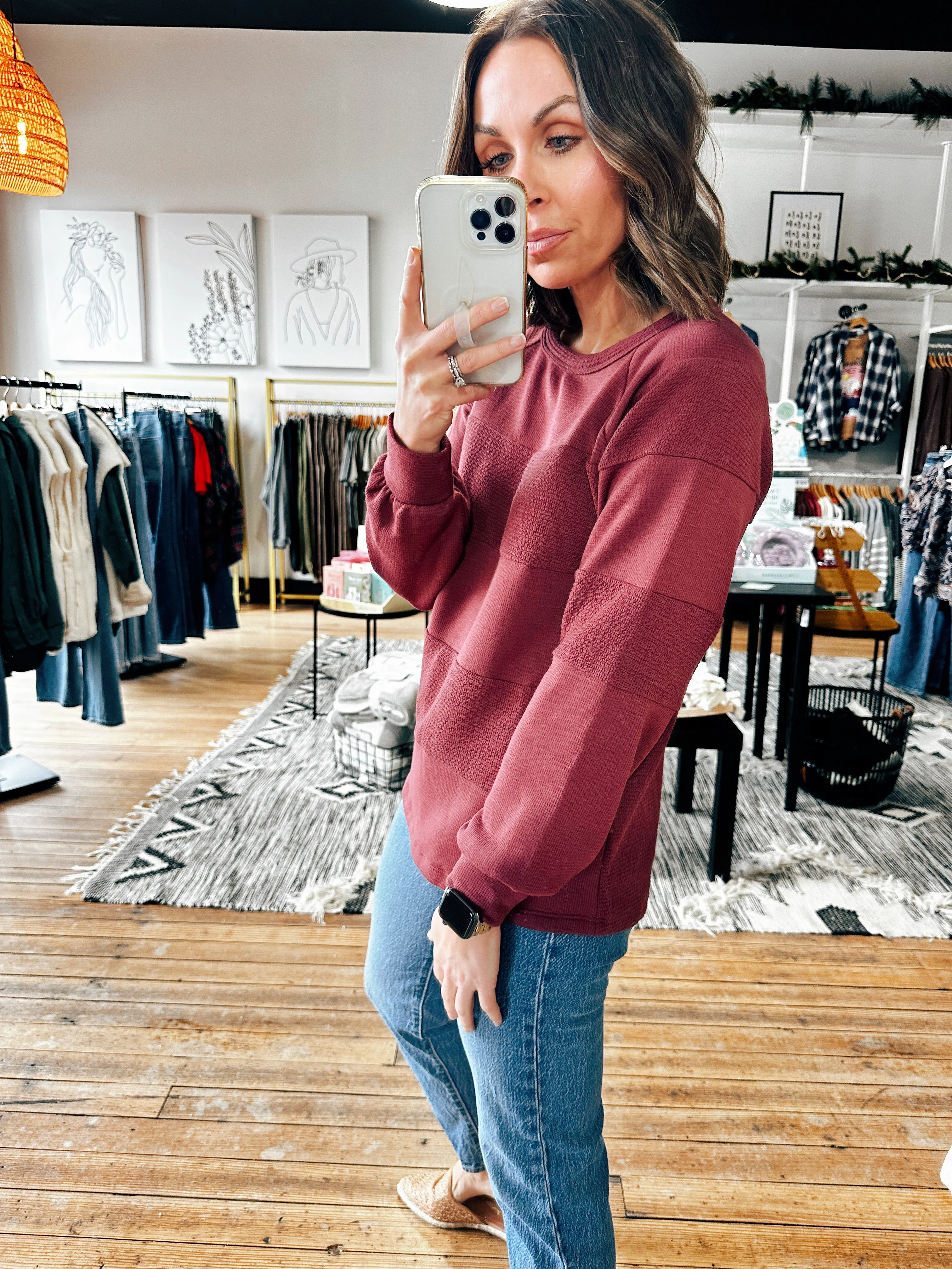 Mandy's Mauve Textured Top