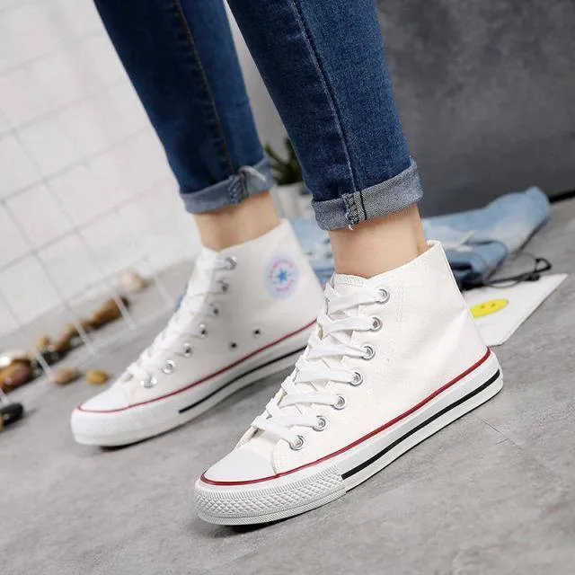 Men Canvas Sneakers Lovers Comfortable Shoes Flats Casual Red White Black Blue Breathable Walking shoes
