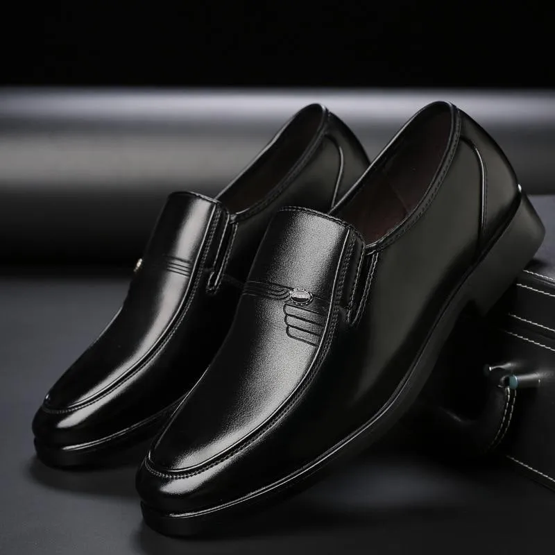 Men Leather Formal Business Shoes Office Work Flat Shoes Breathable Party Anniversary Shoes