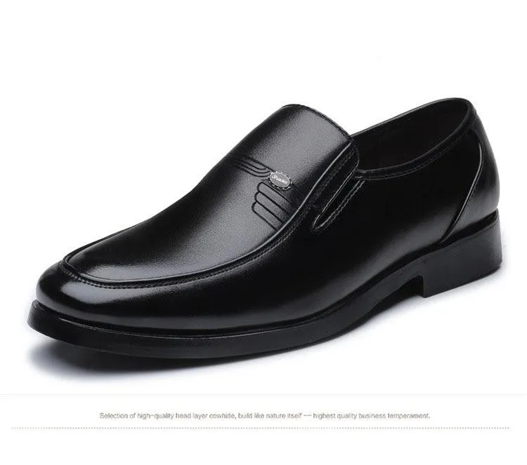 Men Leather Formal Business Shoes Office Work Flat Shoes Breathable Party Anniversary Shoes
