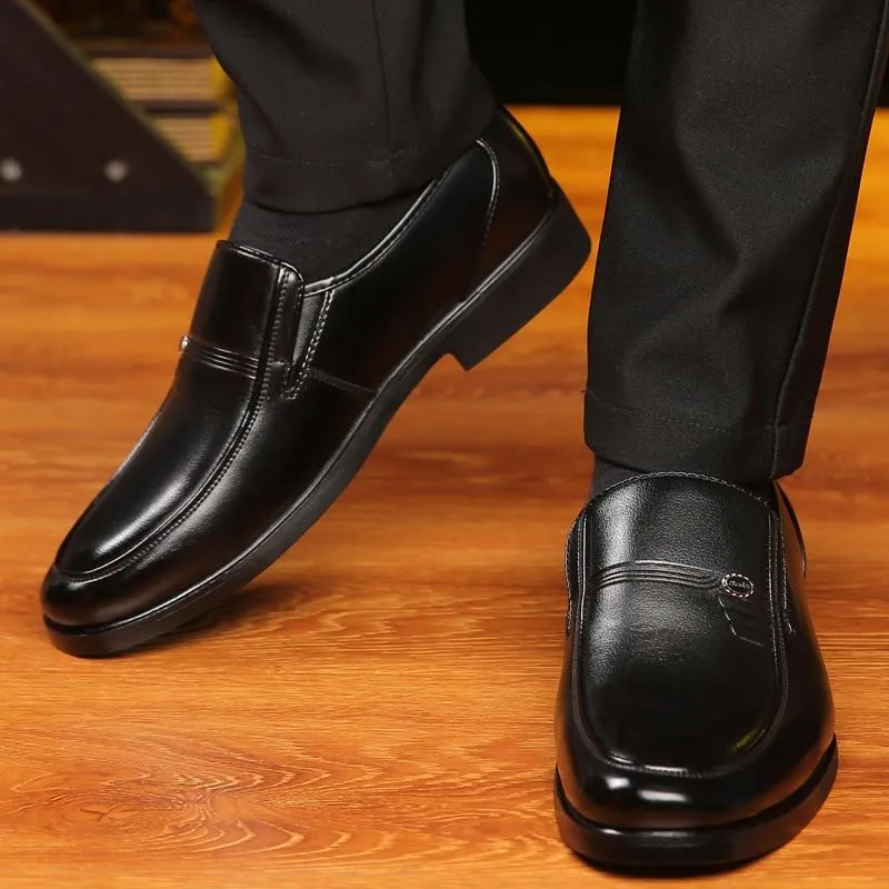 Men Leather Formal Business Shoes Office Work Flat Shoes Breathable Party Anniversary Shoes