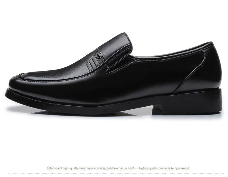 Men Leather Formal Business Shoes Office Work Flat Shoes Breathable Party Anniversary Shoes