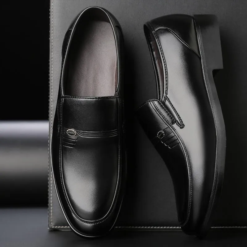 Men Leather Formal Business Shoes Office Work Flat Shoes Breathable Party Anniversary Shoes