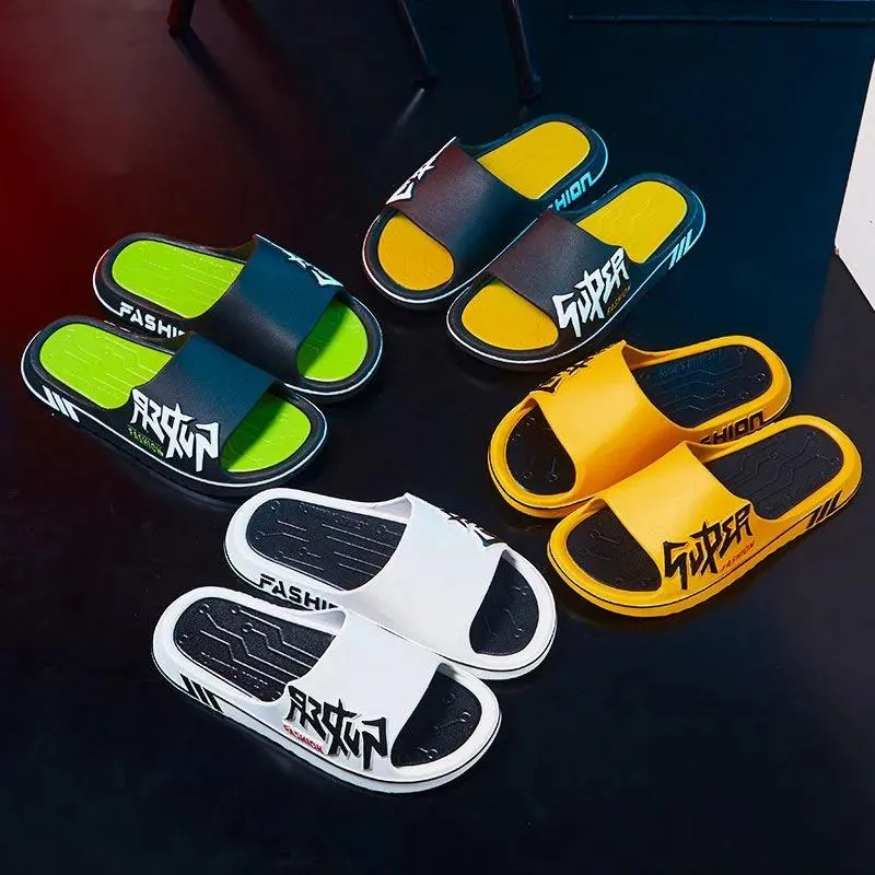 Men's Summer Slippers Couple Slippers Wear Household Bathroom Non-slip Wear-resistant Flip-flops Casual Thick Bottom Sandals and Slippers